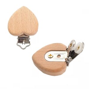 Clip cuore in legno di faggio