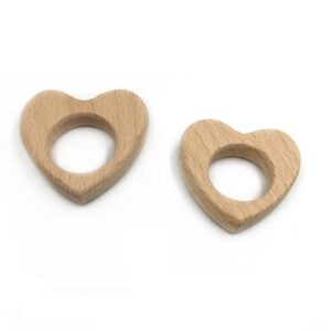 Anello da dentizione in legno cuore